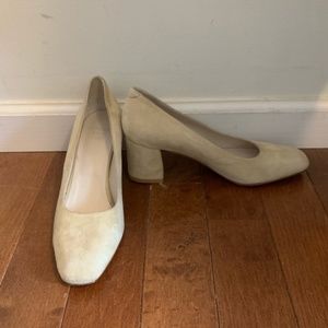Maryam Nassir Zadeh bone suede block heels